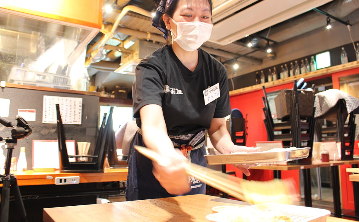 天ぷらは揚げたてをそのまま提供